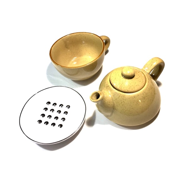 New Pier 1 Stackable Stoneware Teapot & Cup Set - Picture 8 of 8